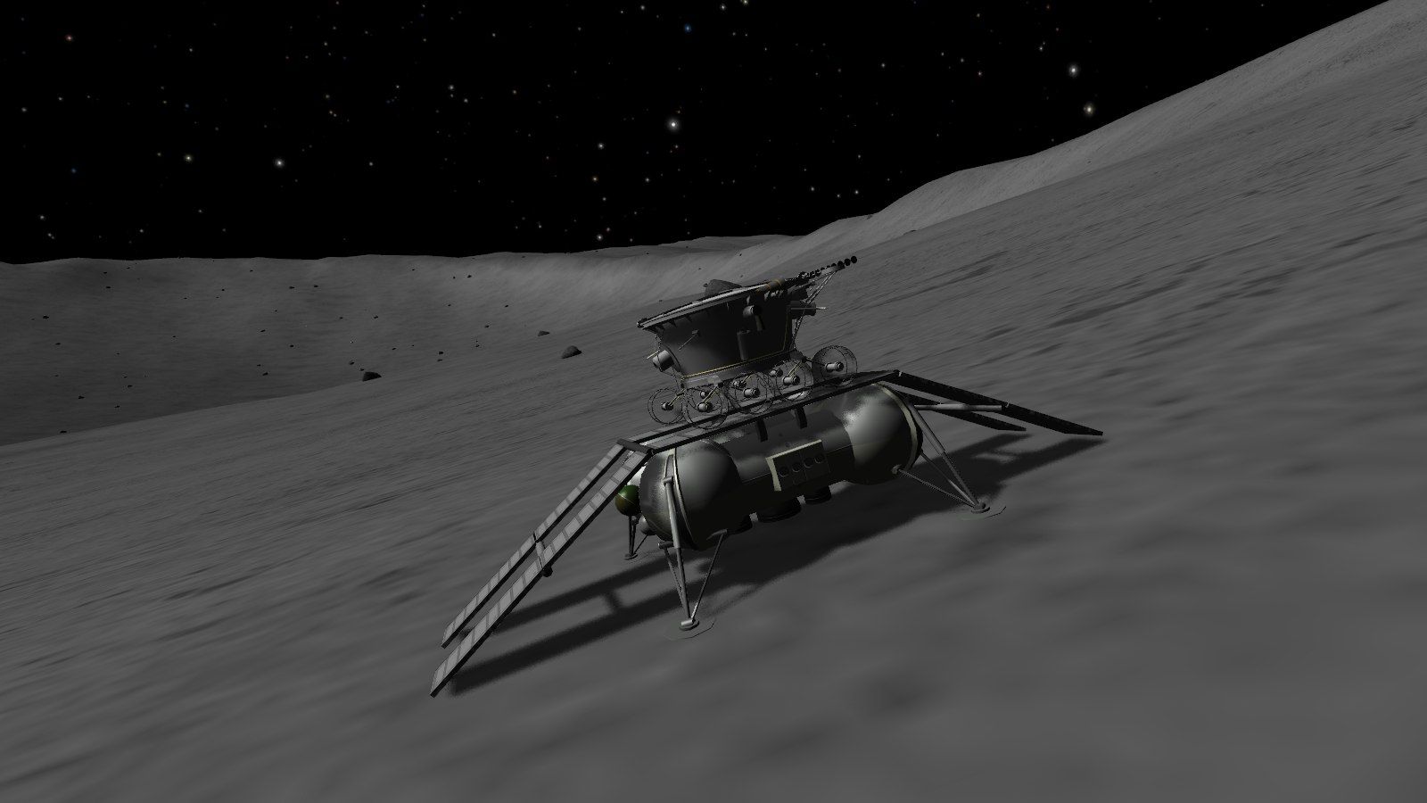Спускаемый аппарат станции «Луна-17» с первым в мире самоходным аппаратом для исследования других планет «Луноход-1» на поверхности нашего спутника – 17 ноября 1970 года