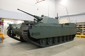 IDEX-2021: эстонская компания Milrem Roborics представила беспилотный танк Type-X с новым боевым модулем 