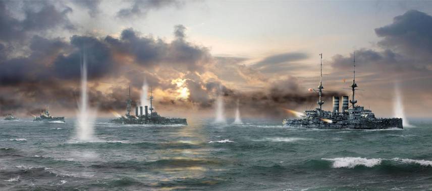 Броненосцы японского флота в бою