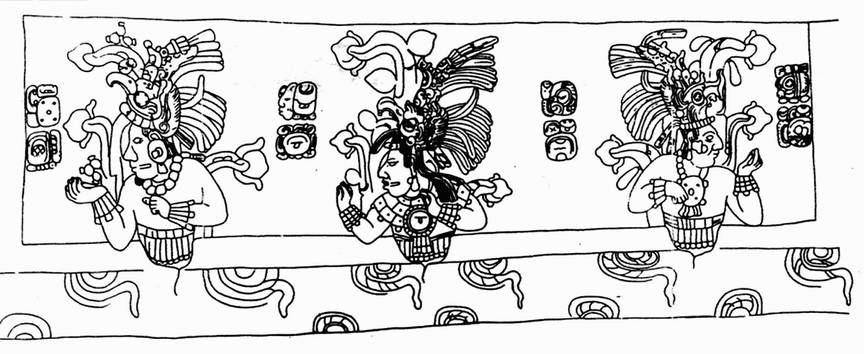 Изображение предков Пакаля на стенках его саркофага