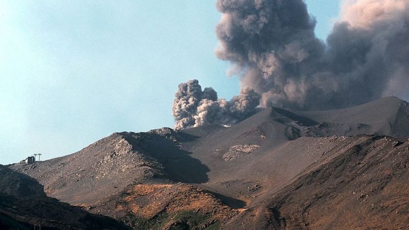 вулкан Этна, извержение вулкана, Сицилия