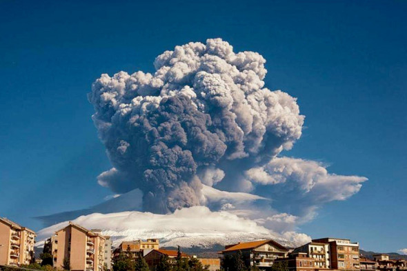 вулкан Этна, извержение вулкана, Сицилия