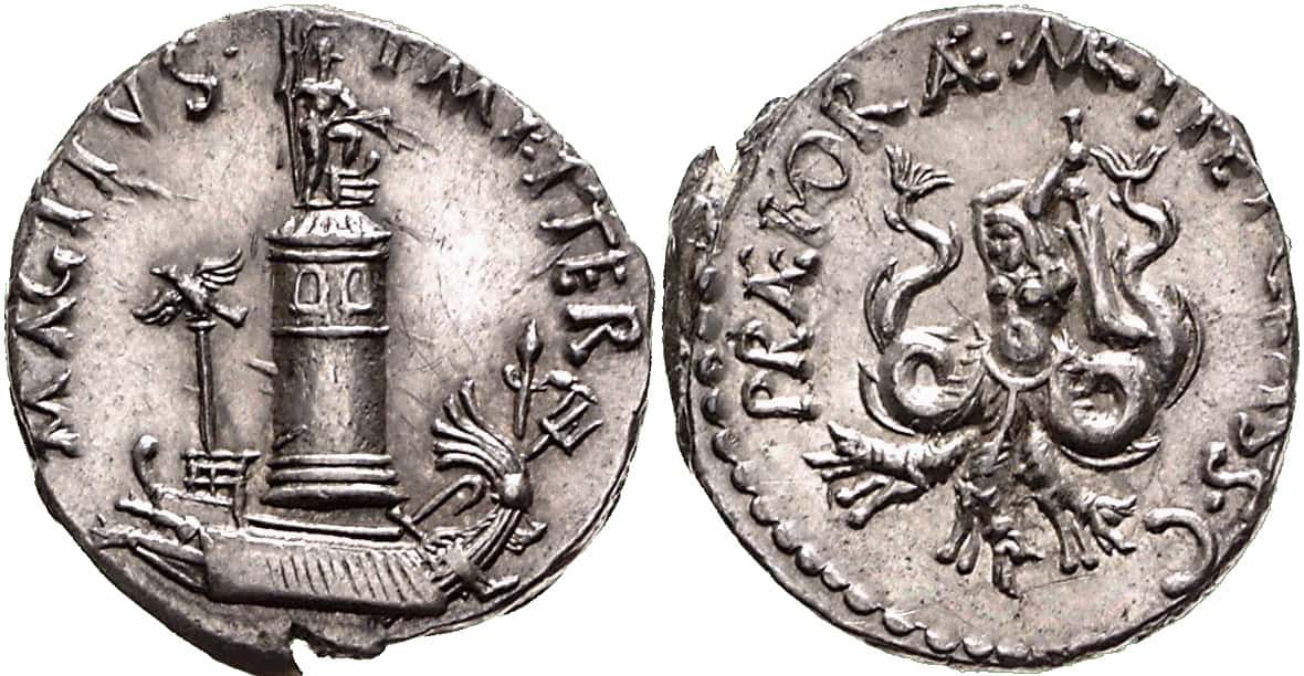 монеты, динарий, монета Помпея