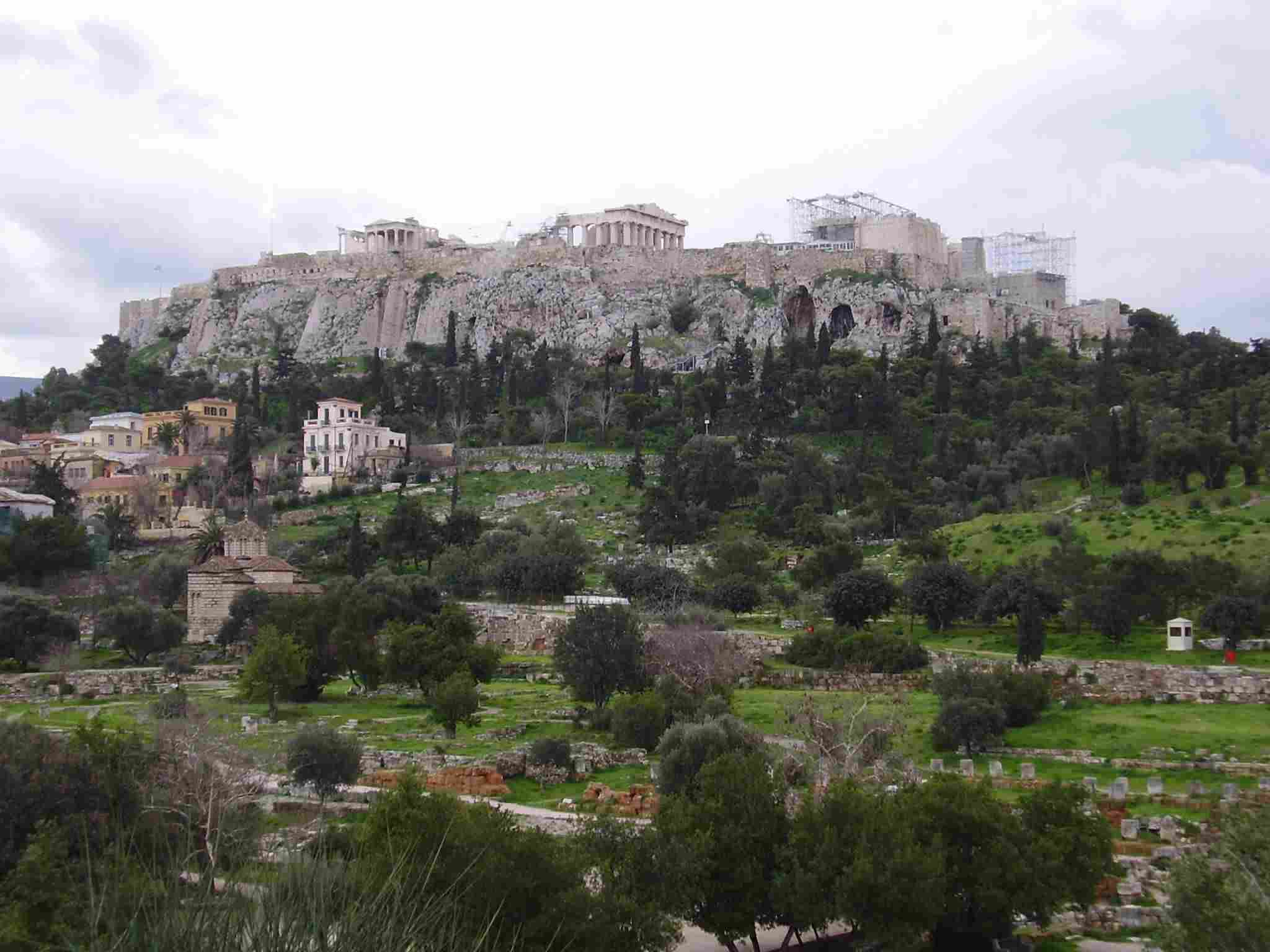руины агоры, акрополь, древняя греция