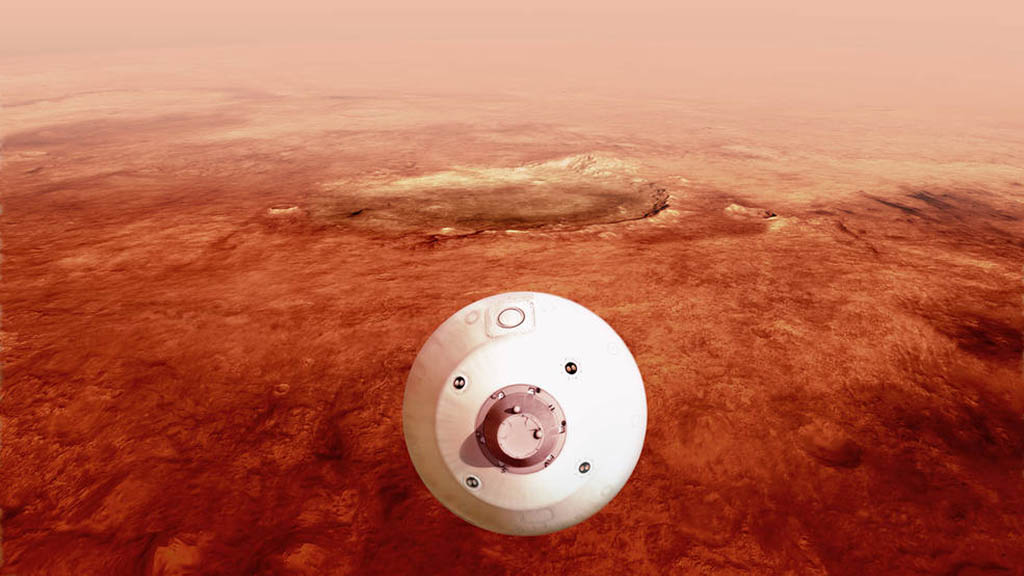 Подлетая к Марсу, космический аппарат, капсула