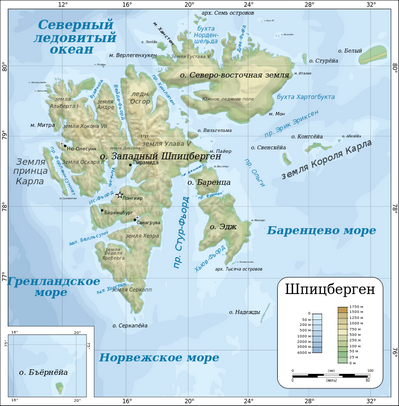Карта архипелага Шпицберген