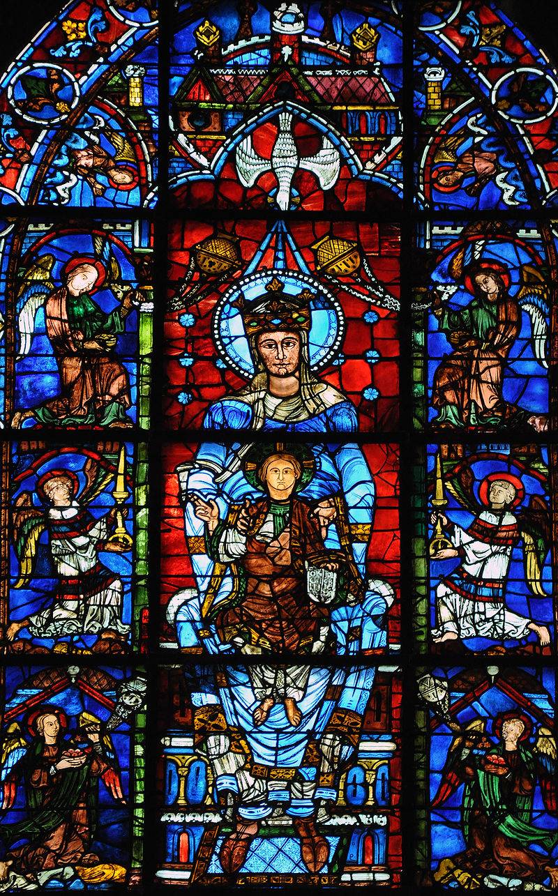  Фрагмент витража «Богородица из красивого стекла», Шартрский собор