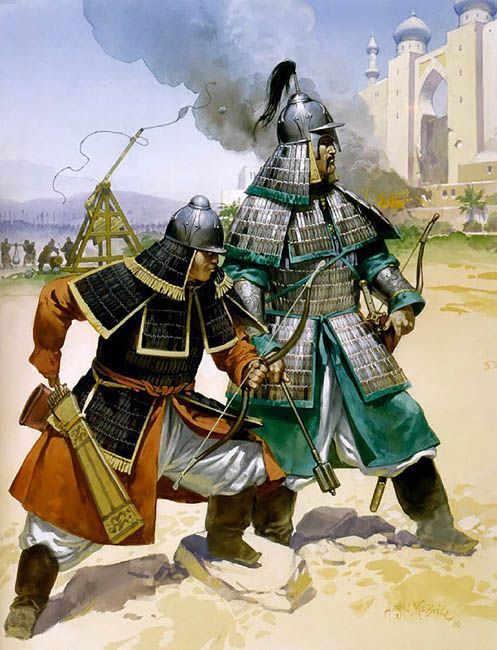 монгольские воины, Хулагу-хан, армия Хубилая