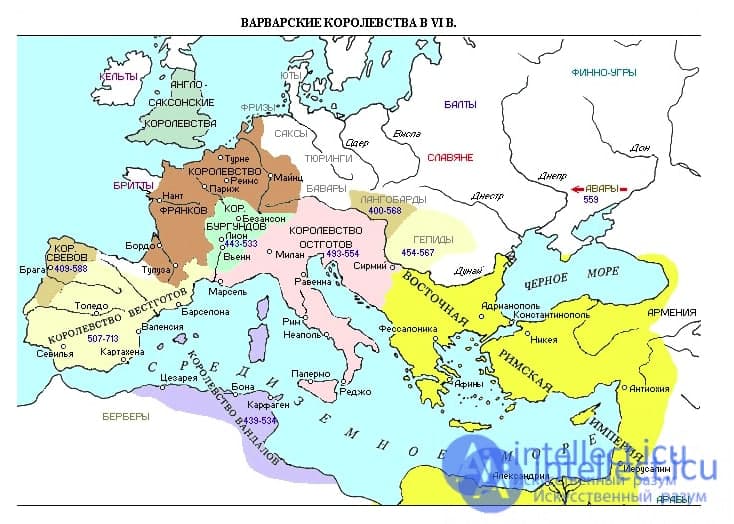 Королевство, варвары, Византия, Восточная Римская империя, границы