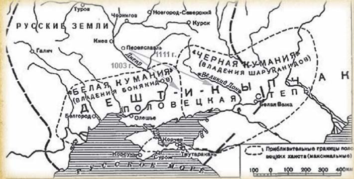 карта украины, половецкая степь, половцы