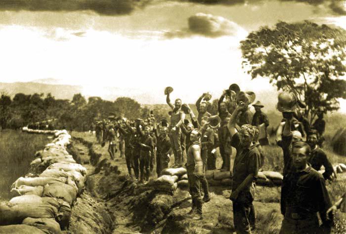 Американские солдаты, сдача Сантьяго, Куба, 1898 г.