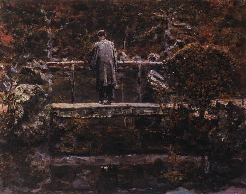 «На мосту», Япония, картина, 1881