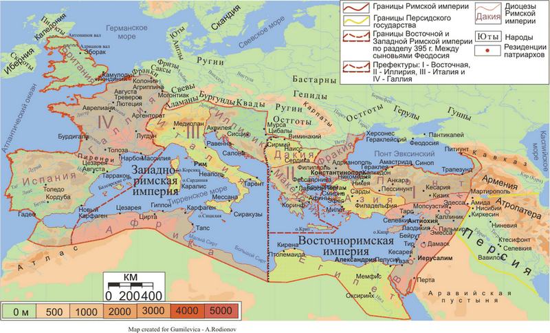 позднеримская империя, карта, карта империи