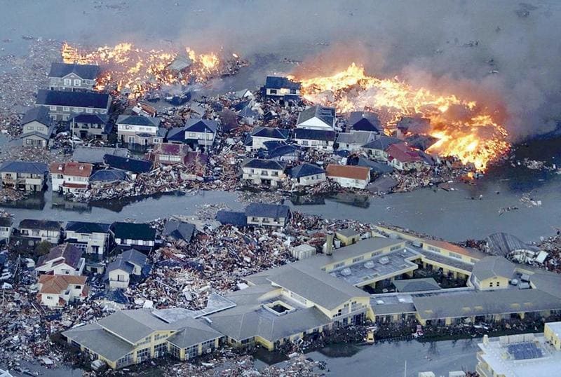 Великое японское землетрясение, последствия катастроф, пожар