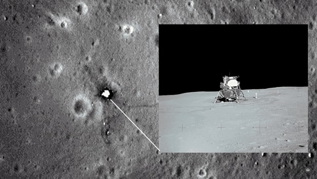 лучшие кадры места высадки Аполлонов c высоты 40 км над Землей