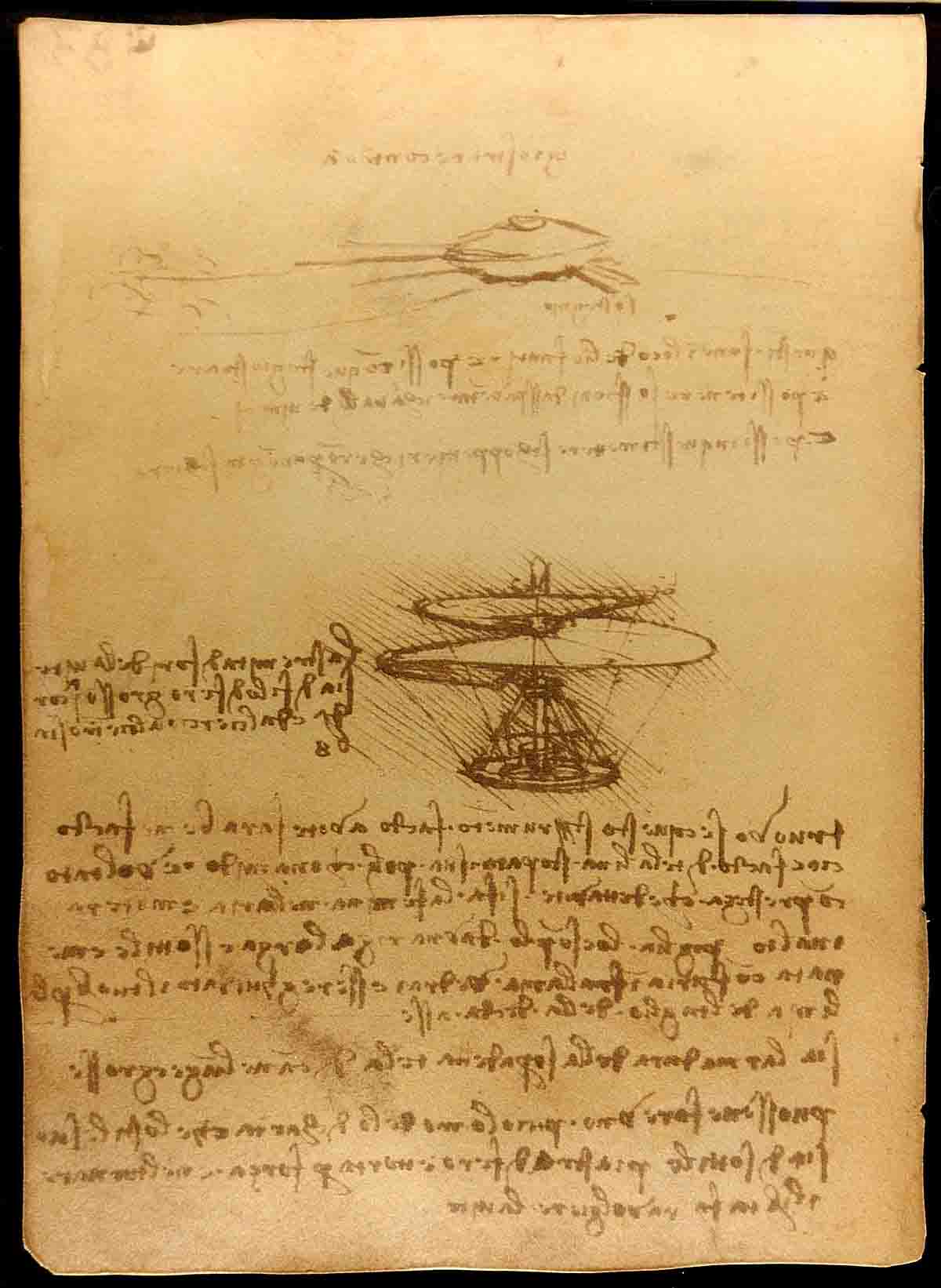 квадрокоптер, Леонардо да Винчи, винт Архимеда