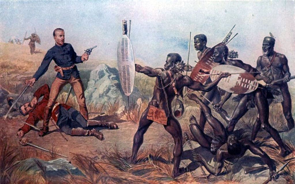 зулусы, ассегай,  древковое оружие