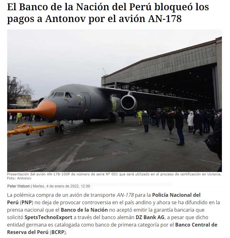 самолет, Ан-178, Перу, Украина, гарантии, отказ, штраф, ГП «Антонова»