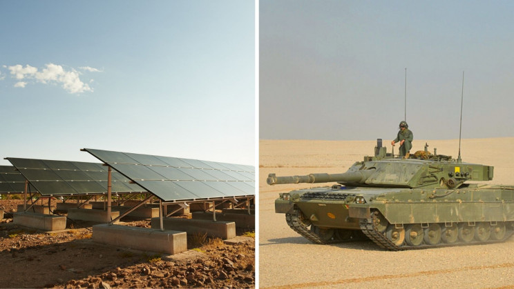 танк, солнечные батареи, экология , NATO, США, альтернативные источники энергии