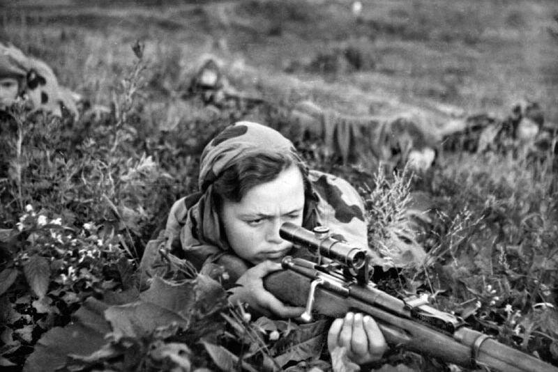 Снайпер, позиция, винтовка Мосина