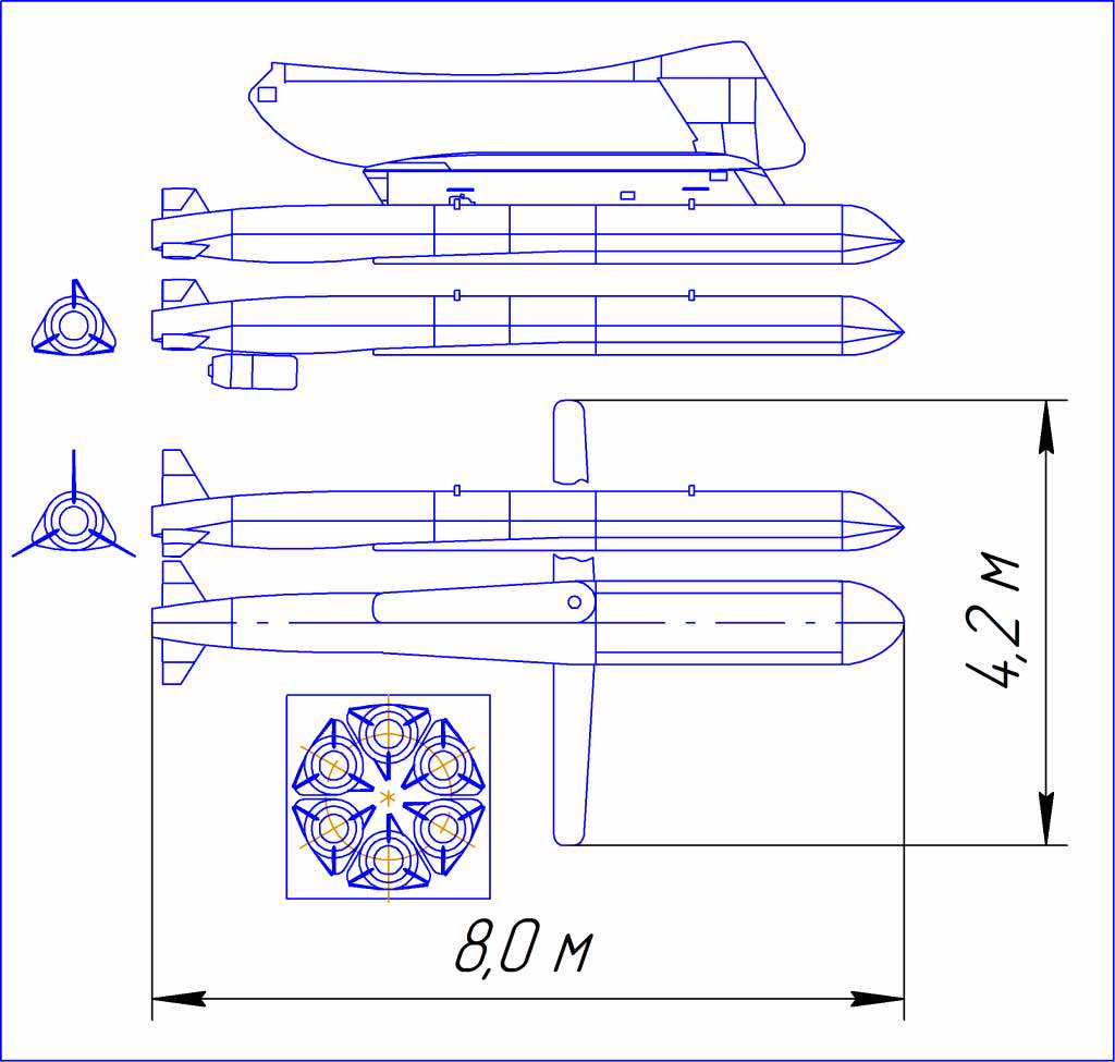 крылатые ракеты, схема подвески, самолет ту-160м/м2