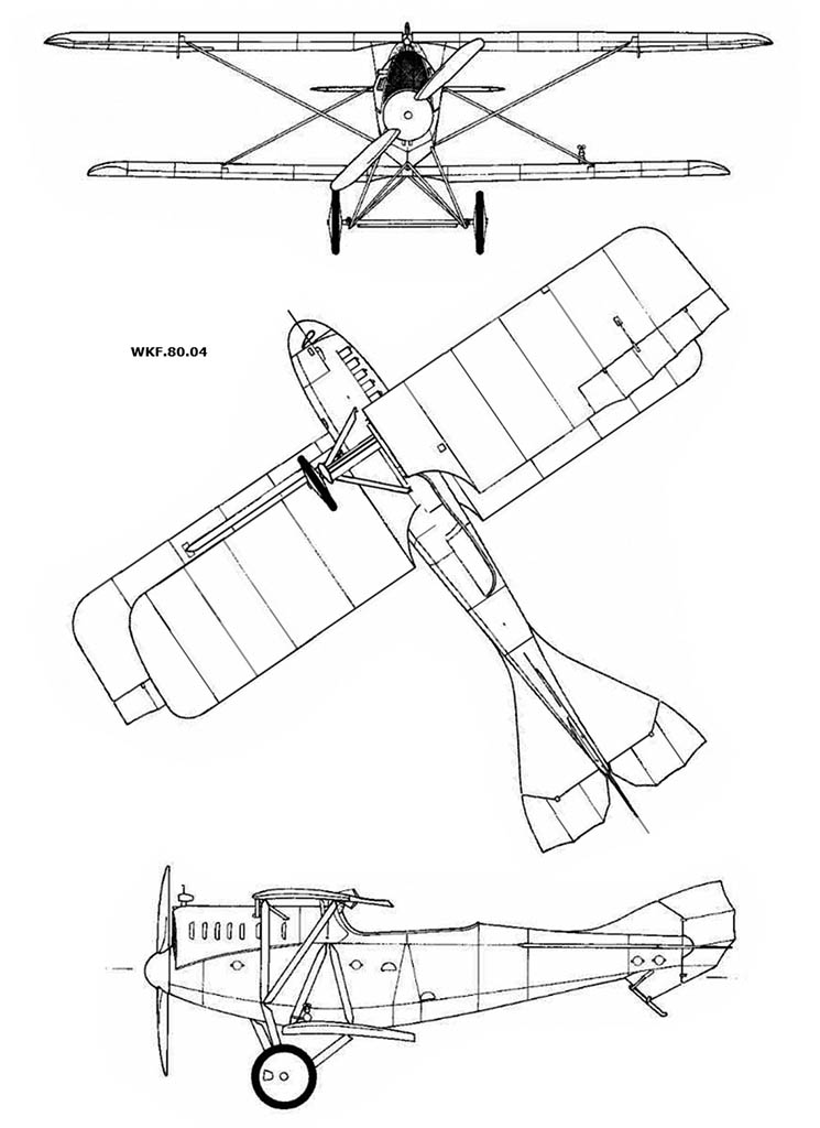самолет, разведчик WKF DD, ВВ Австро-Венгрии, биплан, конструкция