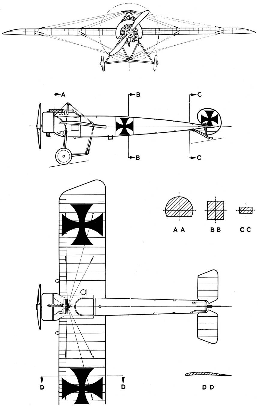 Общий вид самолета Фоккер E III
