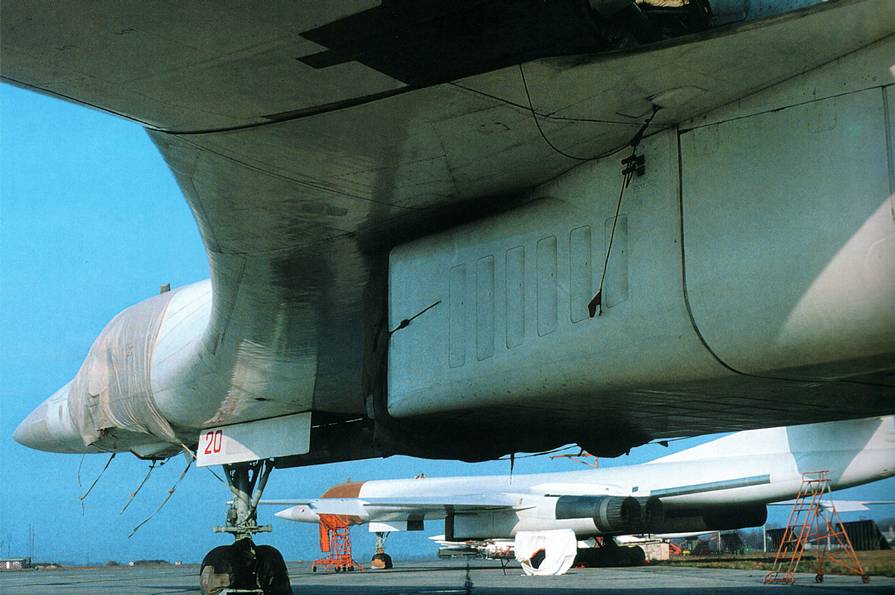 Самолет Ту-160 борт 20 из 184-го Гвардейского ТБАП 37-й ВА СН ВВС СССР на аэродроме Прилуки, УССР