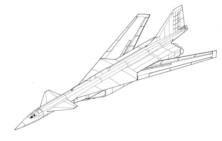 Общий вид многорежимного межконтинентального бомбардировщика-ракетоносца Т-4М («100И») согласно первого варианта проекта