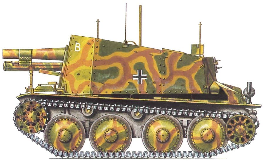 Самоходные варианты тяжелого немецкого орудия sIG33: САУ Sturmpanzer II, StuIG 33 и Grille