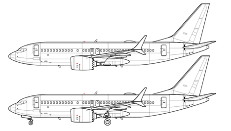 самолет авиалайнер узкофюзеляжный среднемагистральный Boeing 737