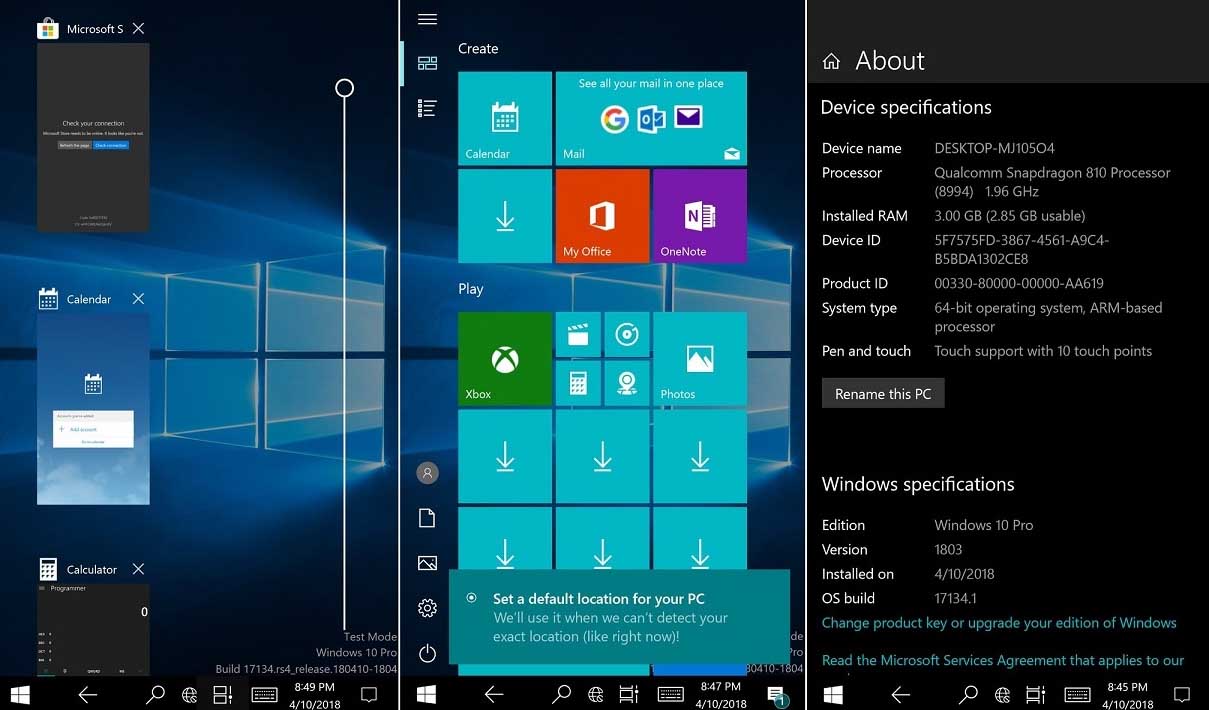 Windows 10, ARM, Lumia 950XL, Microsoft, Wi-Fi