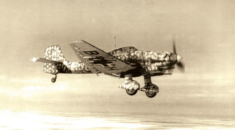 бомбардировщик Ju-87D3, эскадрилья, фронт, камуфляж
