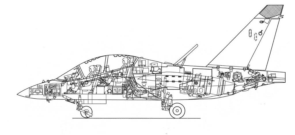 компоновочная схема, УТС  Як-130, истребитель