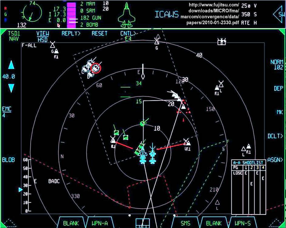Отображение воздушной и наземной обстановки в кабине истребителя F-35A «Лайтнинг» II 