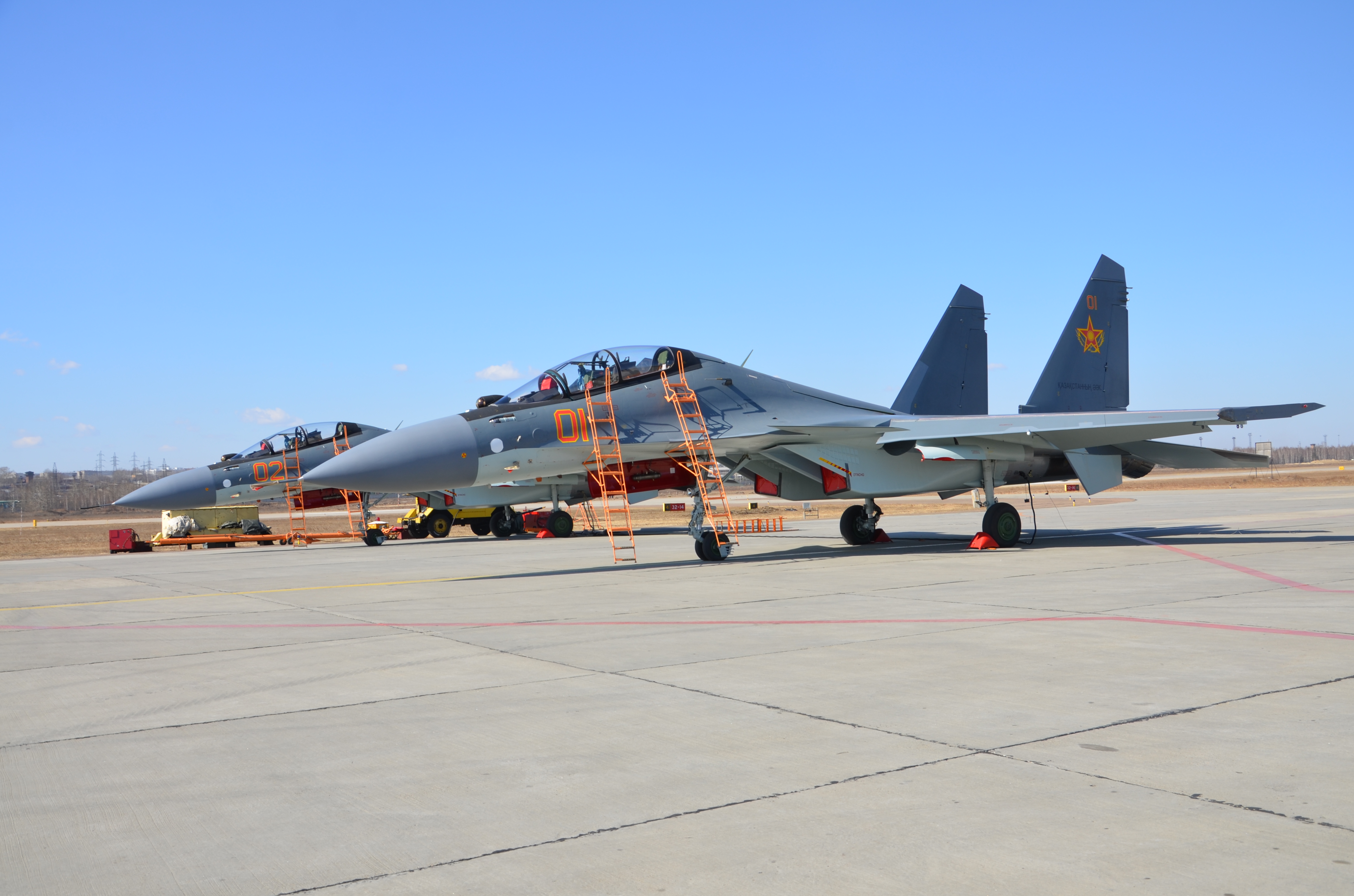 Истребители Су-30СМ Военно-воздушных сил Казахстана 