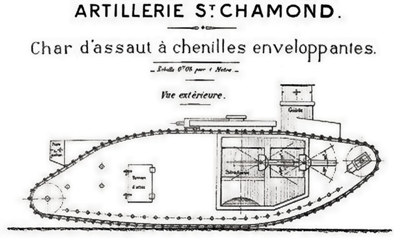 Сен-Шамон, танк, модернизированный, схема