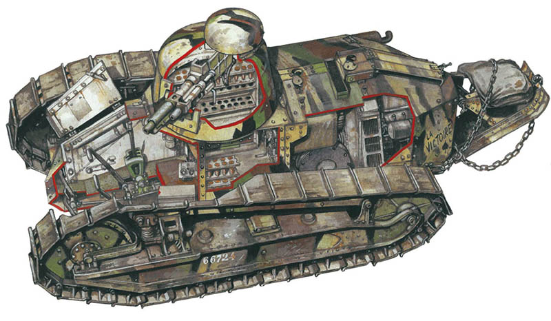 FT-17, фронт, танк, вооружение, компоновка