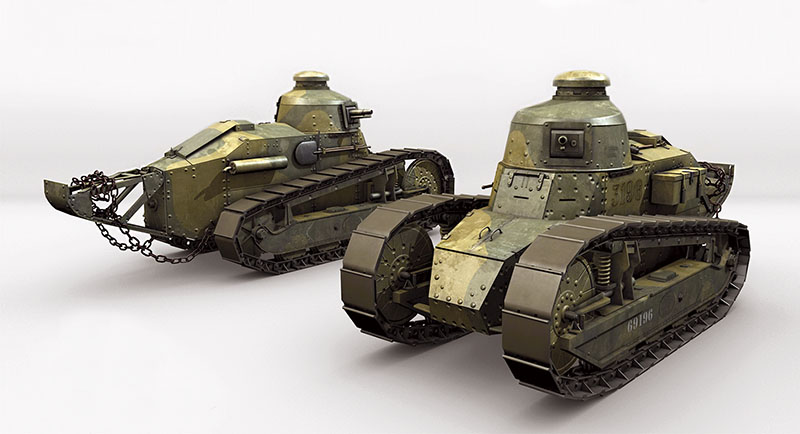 французский легкий танк «Рено» FT-17, французский, танк, танки первой мировой, Рено