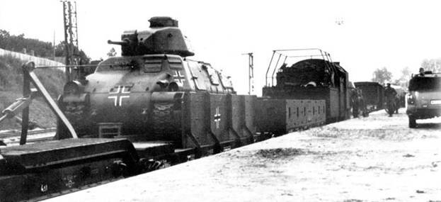 бронепоезд panzerzug 1941, танк somua s-35, пехотная платформа