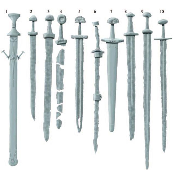 европейские мечи, V-XI вв., рукоятка, оковки, ножны, Дания, Норвегия, Моравия, клинок