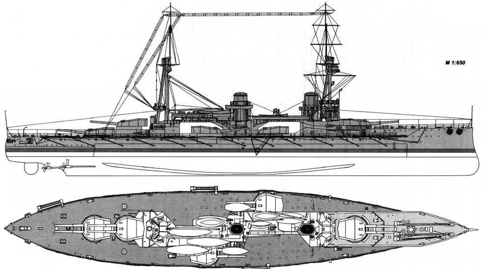 линкор нептун, схема линкора, боевой корабль