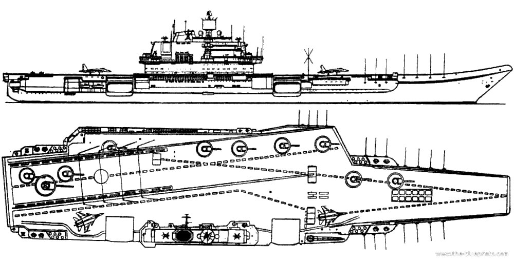 авианосец номер 1143.5, Адмирал Флота Советского Союза Кузнецов, общая схема расположения