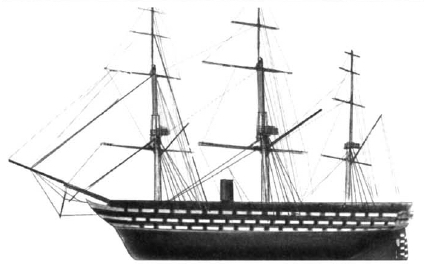 парусный линкор, корабль Duke of Wellington, корабль на пару