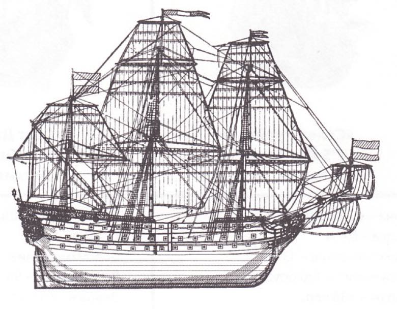 корабль королева екатерина, голландский корабль, кормовое украшение