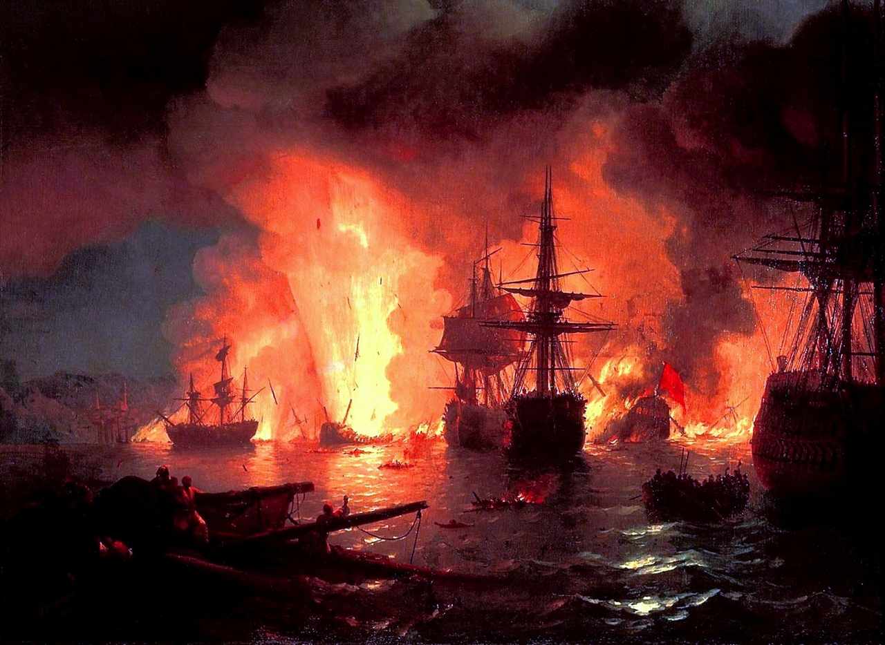 чесменский бой, русско-турецкая война , флот 18 века