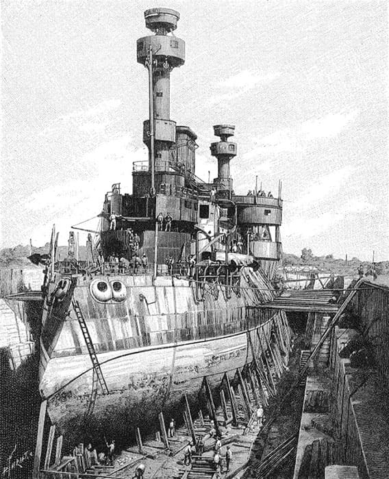 броненосец Hoche, барбета,крейсер, Франция