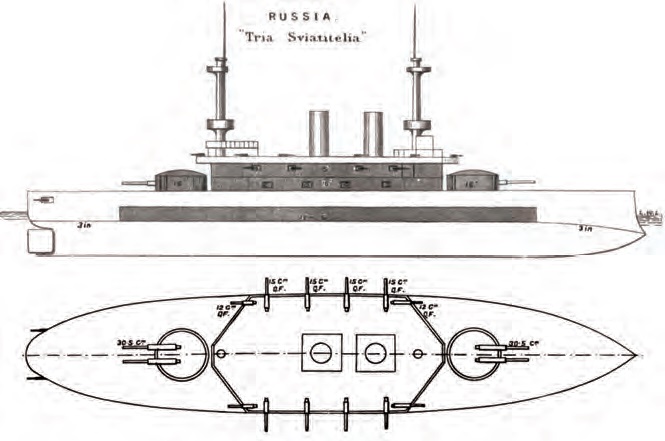 черноморский флот, схема бронирования корабля, вооружение броненосца