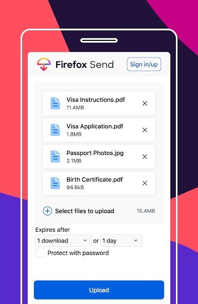 Firefox Send файлообменник интернет безопасность