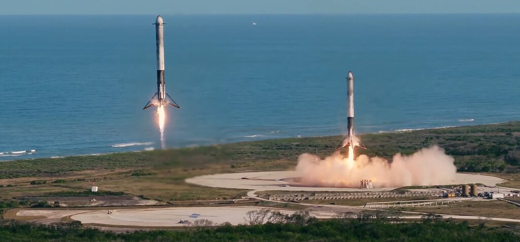 Falcon Heavy, SpaceX, бортовой посадочный радар, разгонный блок ракеты